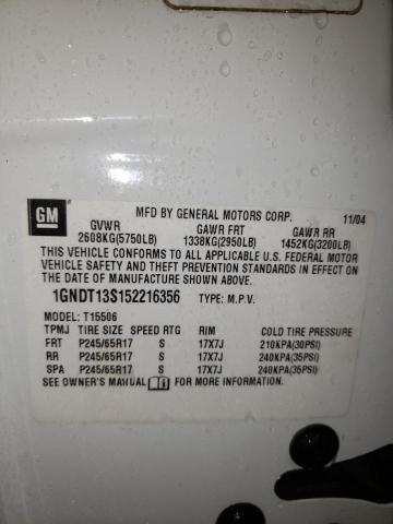 Photo 10 from auction – 2005 CHEVROLET TRAILBLAZE with VIN 1GNDT13S152216356
