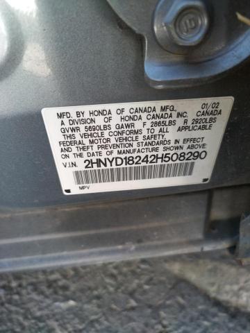Photo 10 from auction – 2002 ACURA MDX with VIN 2HNYD18242H508290