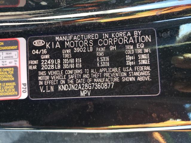Photo 10 from auction – 2016 KIA SOUL with VIN KNDJN2A28G7360877