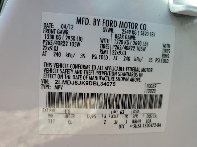 Photo 10 from auction – 2013 LINCOLN MKX with VIN 2LMDJ8JK9DBL34075