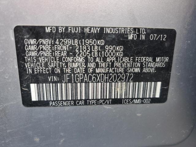 Photo 10 from auction – 2013 SUBARU IMPREZA PR with VIN JF1GPAC6XDH202972