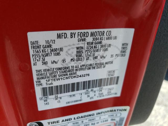 Photo 10 from auction – 2013 FORD F150 SUPER with VIN 1FTEW1CM7DKD43276