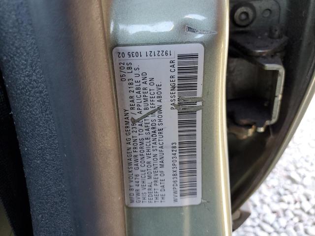 Photo 10 from auction – 2003 VOLKSWAGEN PASSAT GLS with VIN WVWPD63BX3P034283