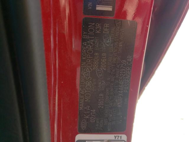 Photo 10 from auction – 2014 KIA FORTE LX with VIN KNAFX4A64E5219759