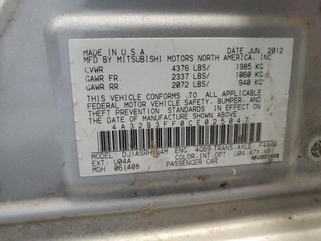 Photo 10 from auction – 2012 MITSUBISHI GALANT ES with VIN 4A32B3FF0CE025047
