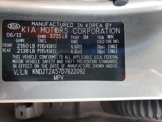 Photo 10 from auction – 2013 KIA SOUL with VIN KNDJT2A57D7622092