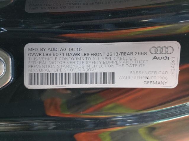 Photo 10 from auction – 2011 AUDI A5 QUATTRO with VIN WAULFAFH9BN001908