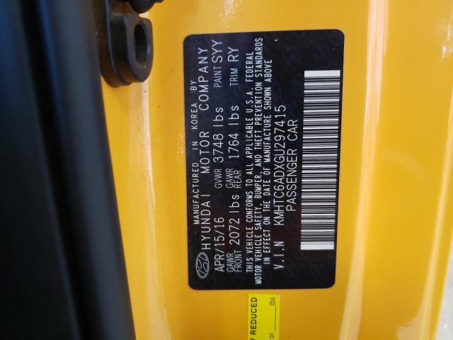 Photo 10 from auction – 2016 HYUNDAI VELOSTER with VIN KMHTC6ADXGU297415