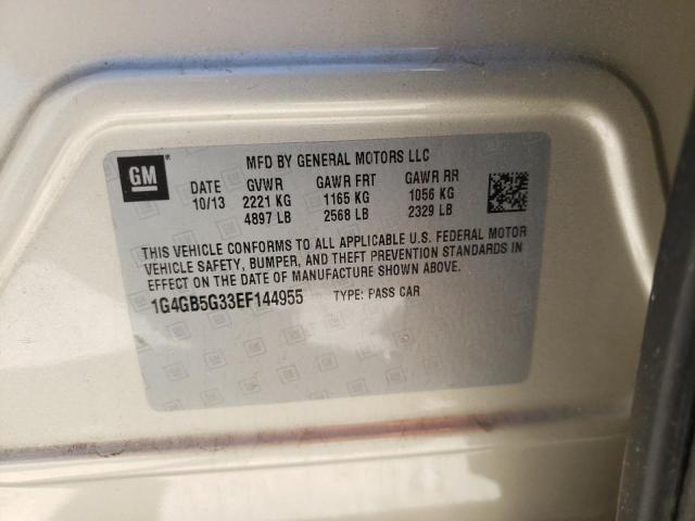 Photo 10 from auction – 2014 BUICK LACROSSE with VIN 1G4GB5G33EF144955