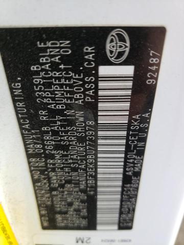 Photo 10 from auction – 2011 TOYOTA CAMRY BASE with VIN 4T1BF3EK9BU773978