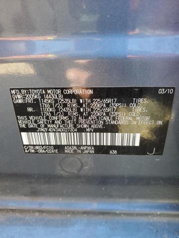 Photo 10 from auction – 2010 TOYOTA RAV4 with VIN JTMZF4DV3AD027304