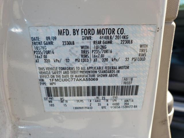 Photo 10 from auction – 2010 FORD ESCAPE XLS with VIN 1FMCU0C77AKA55069