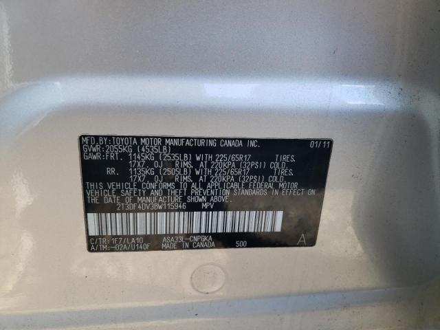 Foto 10 de la subasta – 2011 TOYOTA RAV4 LIMIT con VIN 2T3DF4DV3BW115946