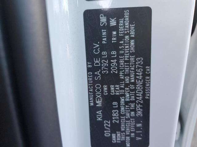 Photo 10 from auction – 2022 KIA FORTE FE with VIN 3KPF24AD8NE446733
