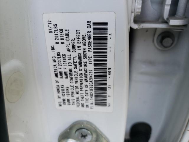 Photo 10 from auction – 2012 HONDA ACCORD SE with VIN 1HGCP2F62CA204797