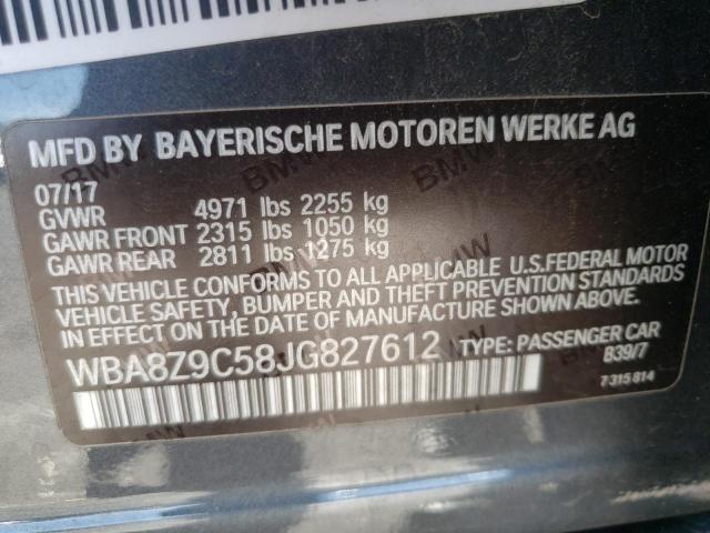 Photo 10 from auction – 2018 BMW 330 XIGT with VIN WBA8Z9C58JG827612