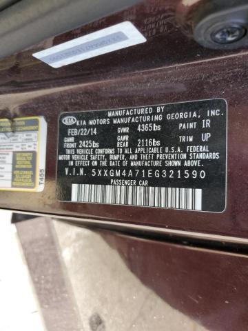 Photo 10 from auction – 2014 KIA OPTIMA LX with VIN 5XXGM4A71EG321590