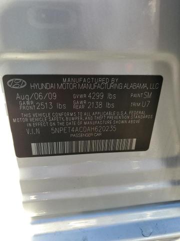 Photo 10 from auction – 2010 HYUNDAI SONATA with VIN 5NPET4AC0AH620235