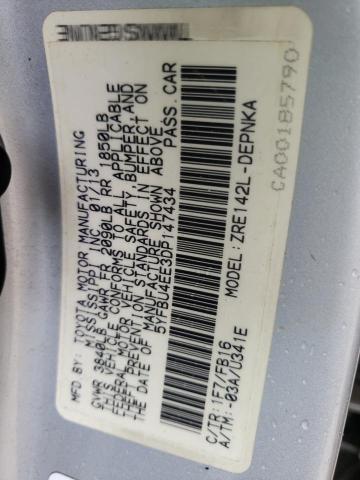 Photo 10 from auction – 2013 TOYOTA COROLLA BA with VIN 5YFBU4EE3DP147434