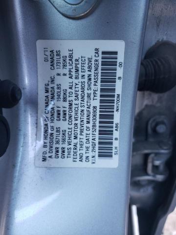 Photo 10 from auction – 2011 HONDA CIVIC LX with VIN 2HGFA1F52BH306908