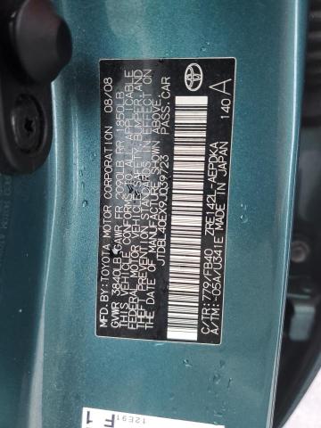 Photo 10 from auction – 2009 TOYOTA COROLLA BA with VIN JTDBL40EX9J039723