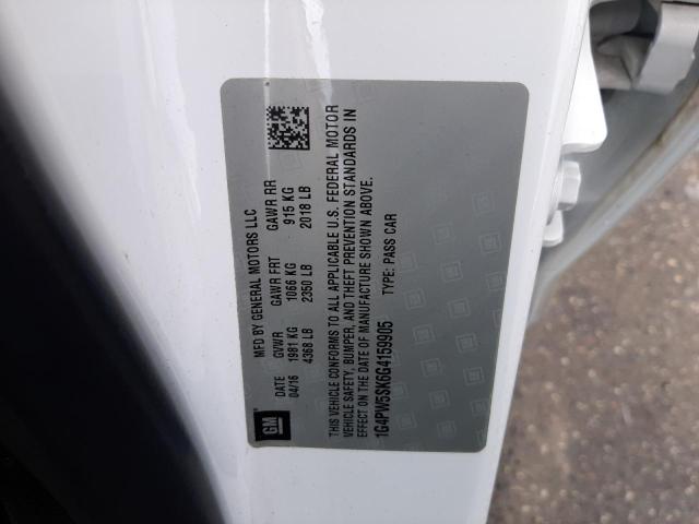 Photo 10 from auction – 2016 BUICK VERANO SPO with VIN 1G4PW5SK6G4159905