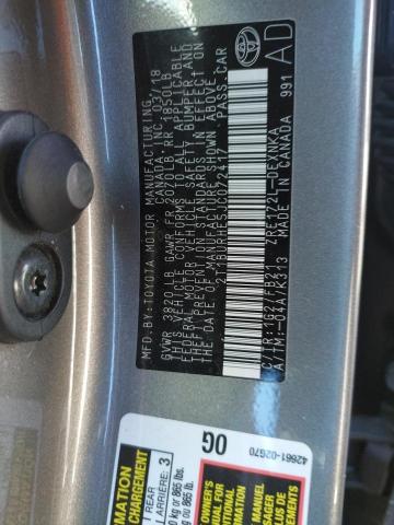 Photo 10 from auction – 2018 TOYOTA COROLLA L with VIN 2T1BURHE5JC072417
