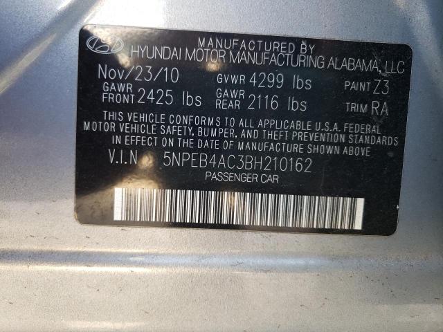 Photo 10 from auction – 2011 HYUNDAI SONATA GLS with VIN 5NPEB4AC3BH210162