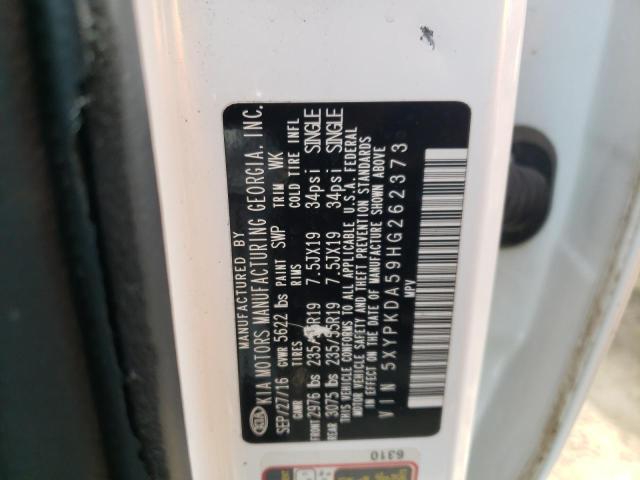 Photo 10 from auction – 2017 KIA SORENTO SX with VIN 5XYPKDA59HG262373