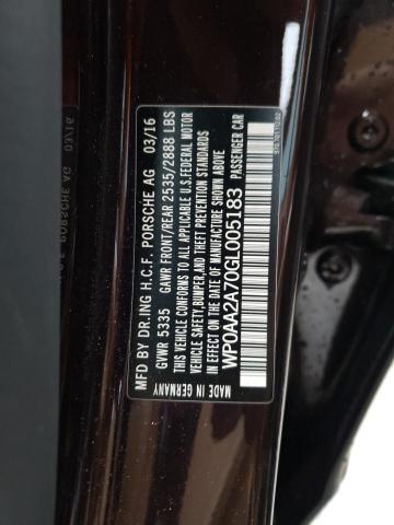 Photo 10 from auction – 2016 PORSCHE PANAMERA 2 with VIN WP0AA2A70GL005183