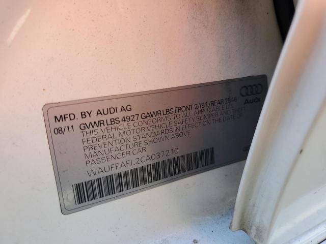 Photo 10 from auction – 2012 AUDI A4 PREMIUM with VIN WAUFFAFL2CA037210