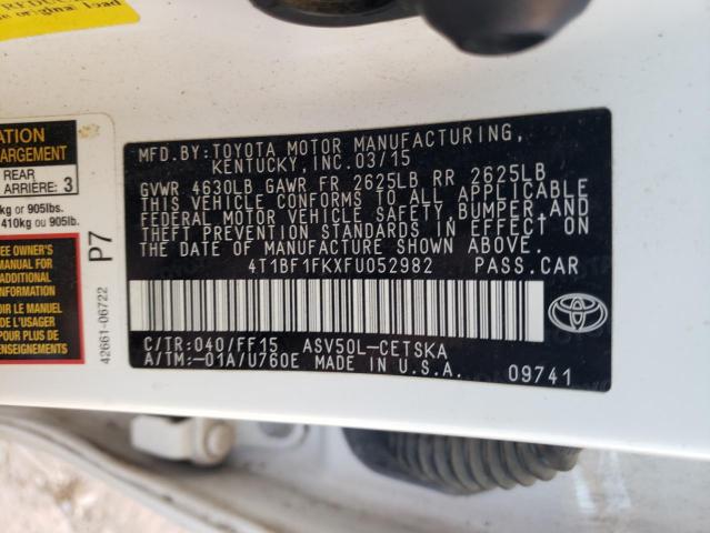 Photo 10 from auction – 2015 TOYOTA CAMRY LE with VIN 4T1BF1FKXFU052982