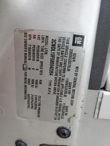 Photo 10 from auction – 2008 CHEVROLET EQUINOX LS with VIN 2CNDL13F586042354