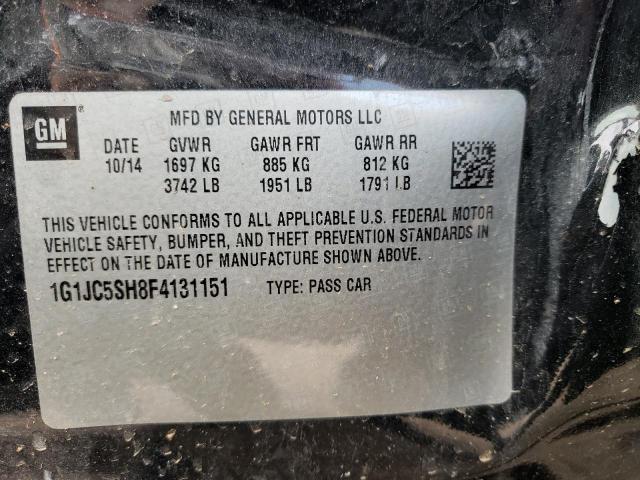 Photo 10 from auction – 2015 CHEVROLET SONIC LT with VIN 1G1JC5SH8F4131151