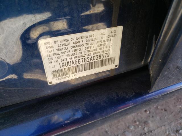 Photo 10 from auction – 2002 ACURA 3.2TL with VIN 19UUA56782A036579