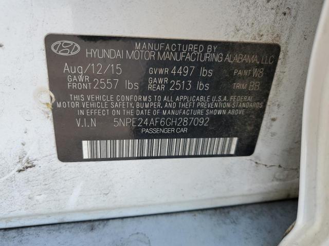 Photo 10 from auction – 2016 HYUNDAI SONATA SE with VIN 5NPE24AF6GH287092