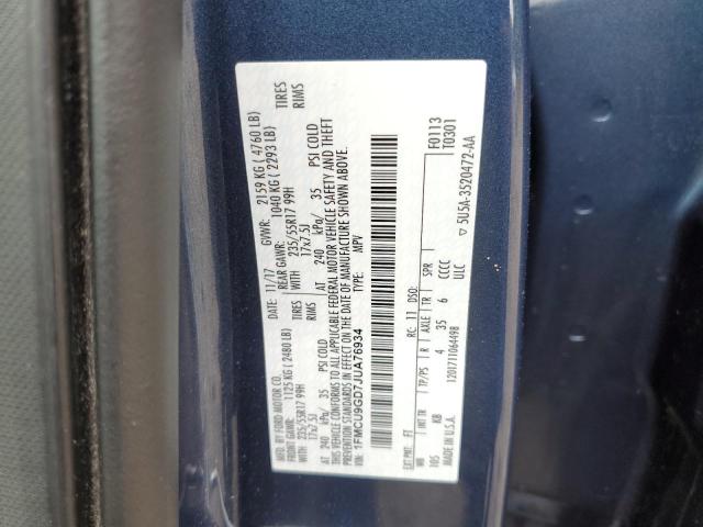 Photo 10 from auction – 2018 FORD ESCAPE SE with VIN 1FMCU9GD7JUA76934