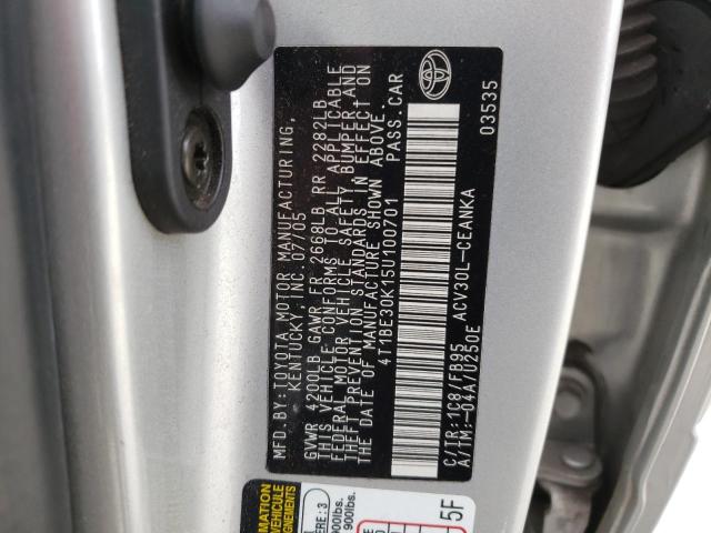 Photo 10 from auction – 2005 TOYOTA CAMRY LE with VIN 4T1BE30K15U100701