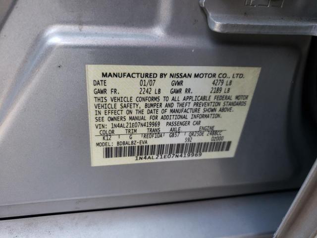 Photo 10 from auction – 2007 NISSAN ALTIMA 2.5 with VIN 1N4AL21E07N419969