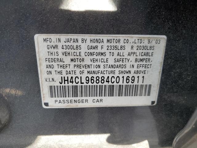 Photo 10 from auction – 2004 ACURA TSX with VIN JH4CL96884C016911