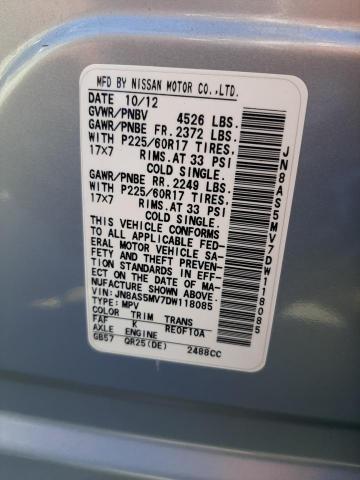 Photo 10 from auction – 2013 NISSAN ROGUE S with VIN JN8AS5MV7DW118085