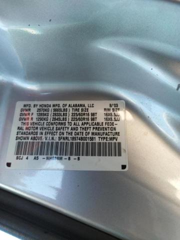 Photo 10 from auction – 2004 HONDA ODYSSEY EX with VIN 5FNRL18974B001581