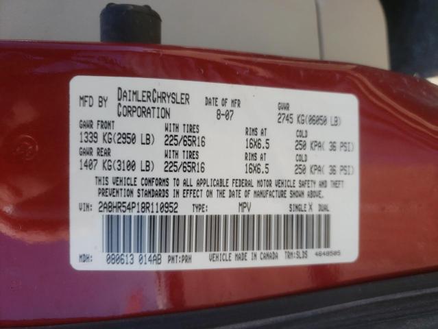 Photo 10 from auction – 2008 CHRYSLER TOWN & COU with VIN 2A8HR54P18R110952