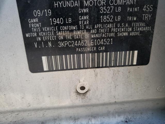 Photo 10 from auction – 2020 HYUNDAI ACCENT SE with VIN 3KPC24A62LE104521