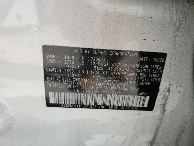 Photo 10 from auction – 2021 SUBARU OUTBACK LI with VIN 4S4BTANCXM3129338
