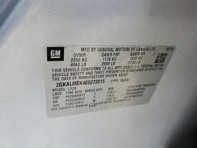 Photo 10 from auction – 2014 GMC TERRAIN SL with VIN 2GKALMEK4E6273815