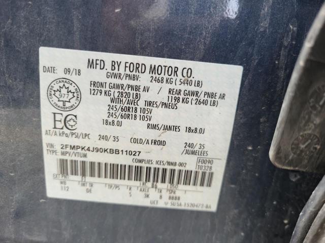 Photo 10 from auction – 2019 FORD EDGE SEL with VIN 2FMPK4J90KBB11027