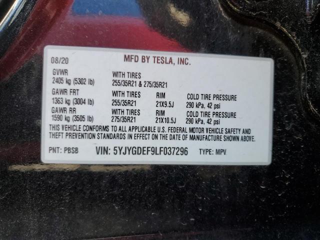 Photo 10 from auction – 2020 TESLA MODEL Y with VIN 5YJYGDEF9LF037296
