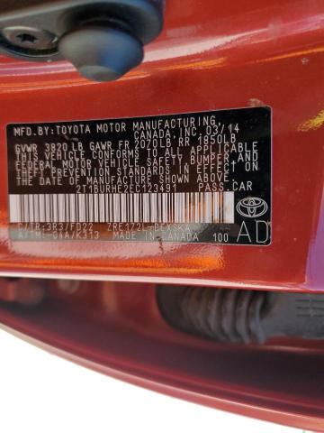 Photo 10 from auction – 2014 TOYOTA COROLLA L with VIN 2T1BURHE2EC123491