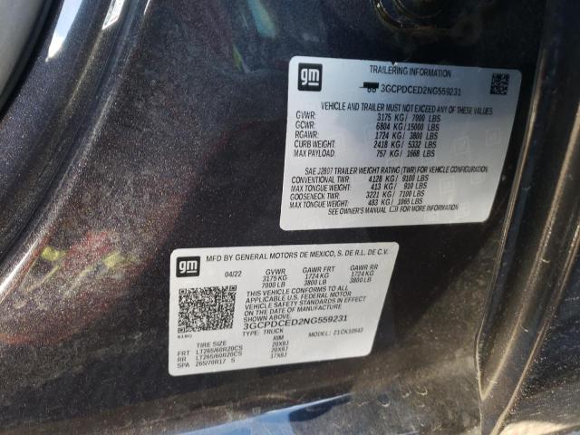 Photo 10 from auction – 2022 CHEVROLET SILVERADO with VIN 3GCPDCED2NG559231